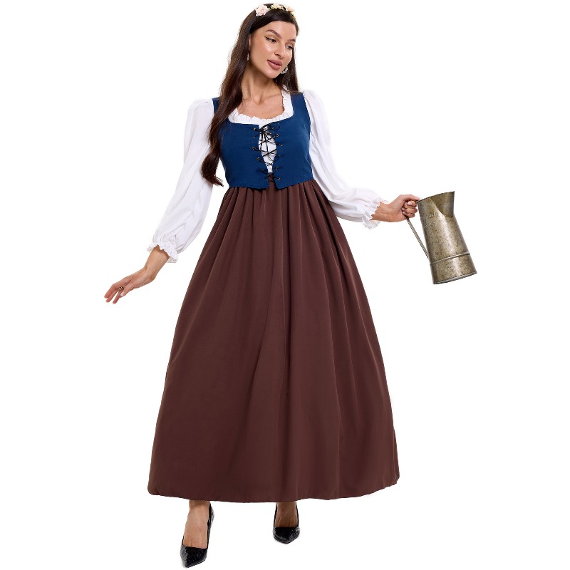 Tops - Women Vintage Peasant Costume Square Neck