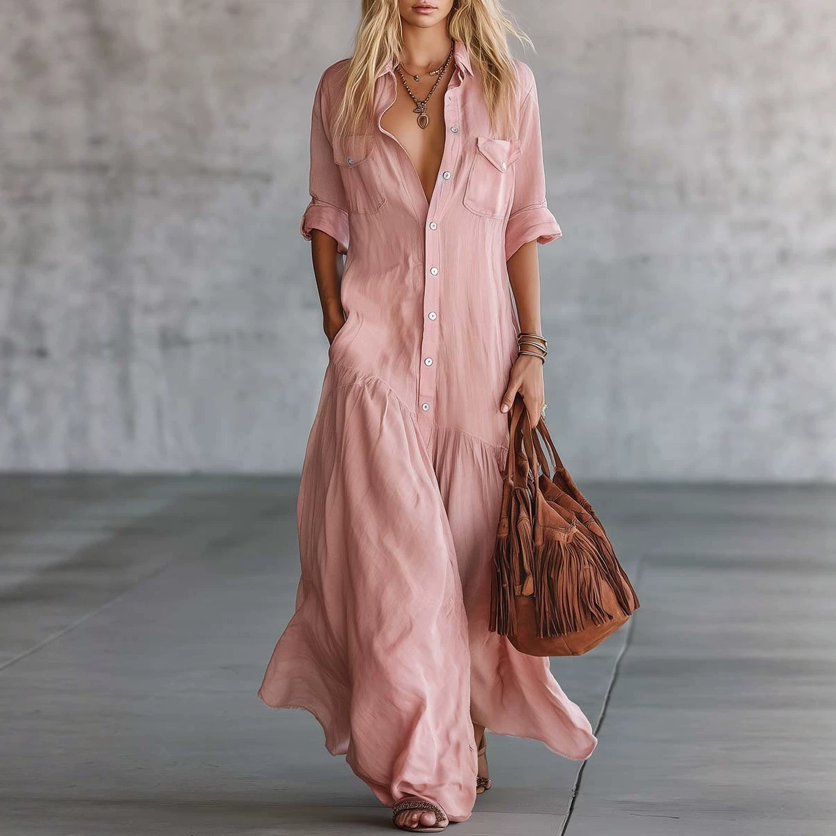 2026 Women's Summer Cotton Lin - Casual Loose Linen Shirt Dress recension och pris