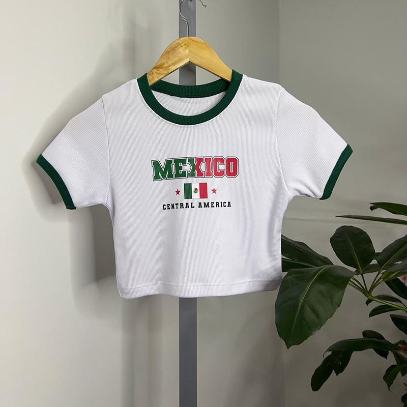 Mexico Fairycore Slim T-shirts - Y2K Graphic Baby Tee Crop recension och pris