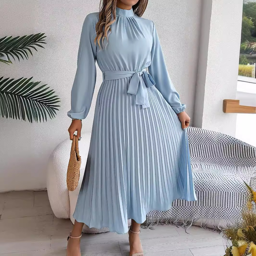 2025 Elegant Long Sleeve Fashi - French Vintage Floral Midi Dress recension och pris