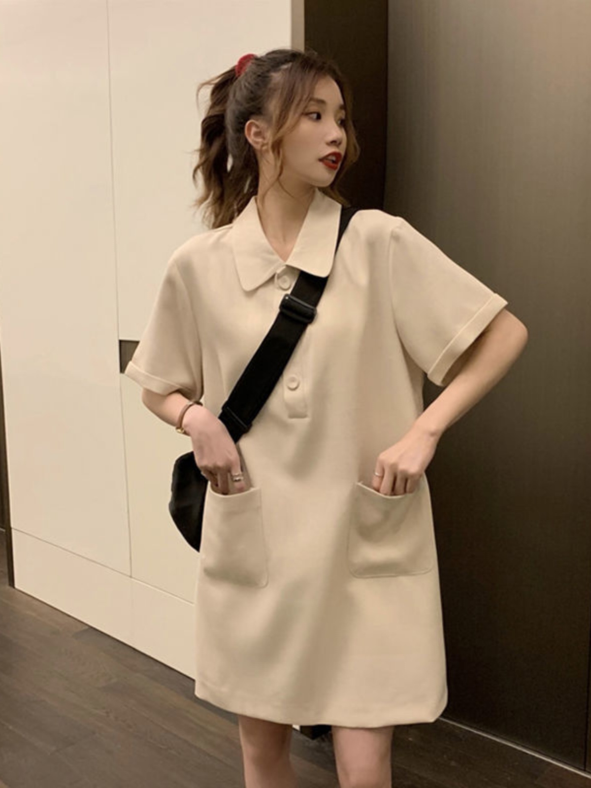 plus Size A-Line Dress  Collar - Korean Style A Line Shirt Dress recension och pris