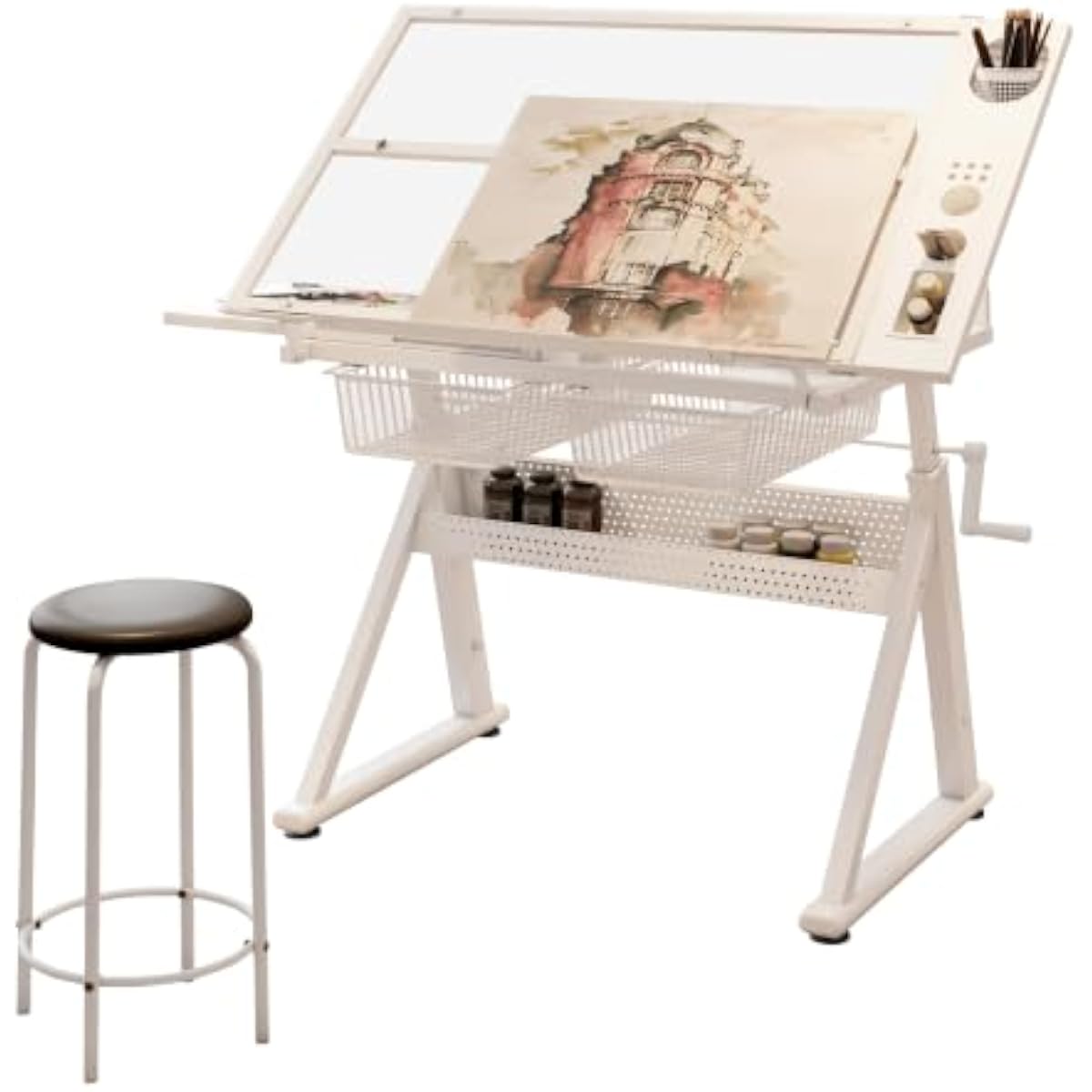 Adjustable Drafting Desk with  - Tops recension och pris