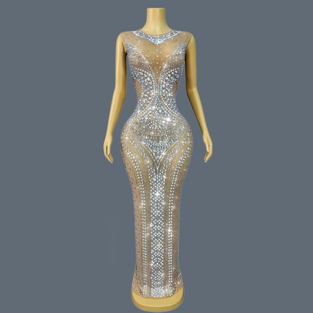 Women Sparkly Rhinestone Sleev - Sparkly Rhinestone Club Party Dress recension och pris