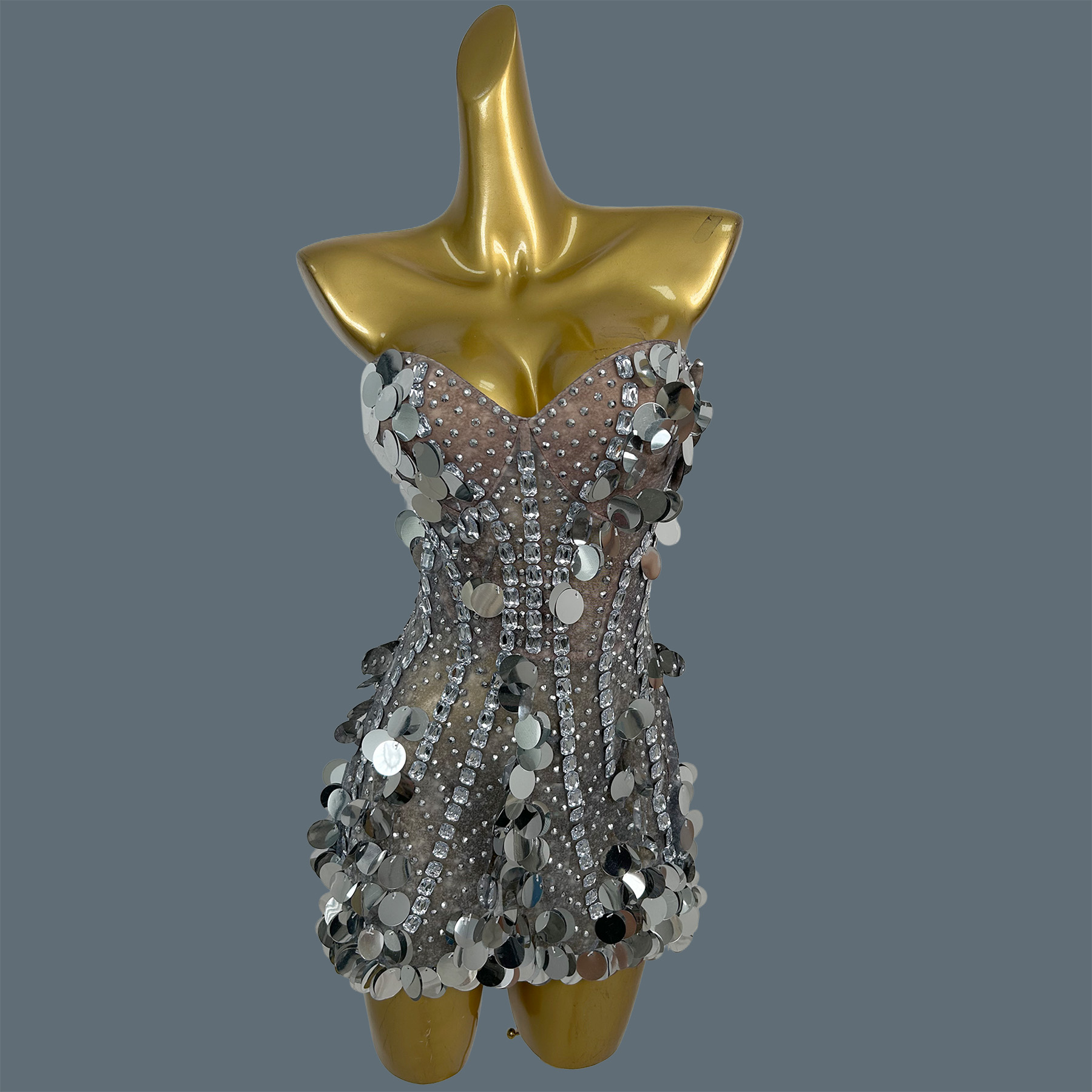 Women Strapless Sparkly Rhines - Sparkly Rhinestone Club Party Dress recension och pris