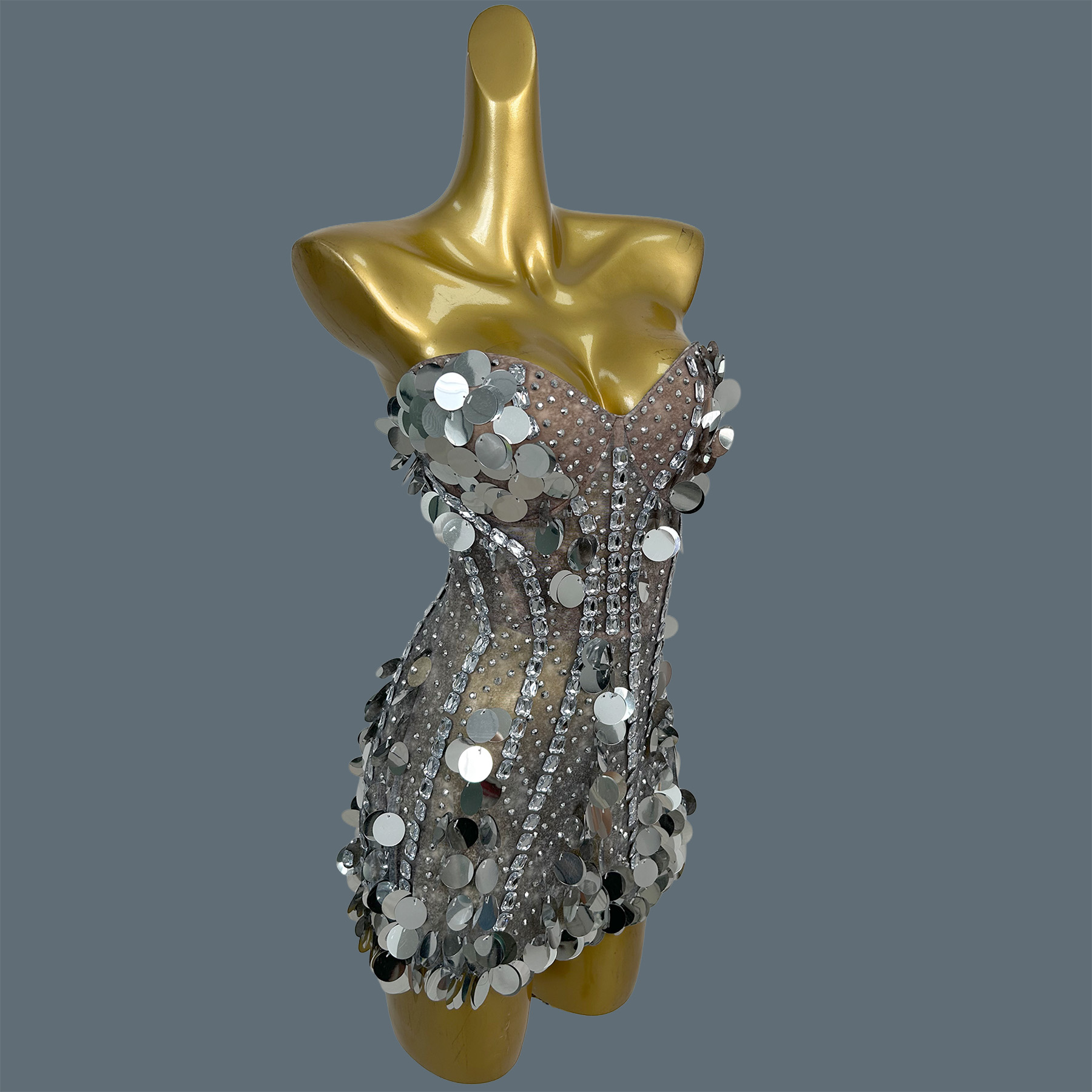 Women Strapless Sparkly Rhines - Sparkly Rhinestone Club Party Dress recension och pris
