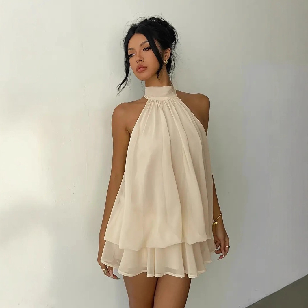 Women's Halter Neck Dress Back - Y2K Backless Halter Mini Dress recension och pris