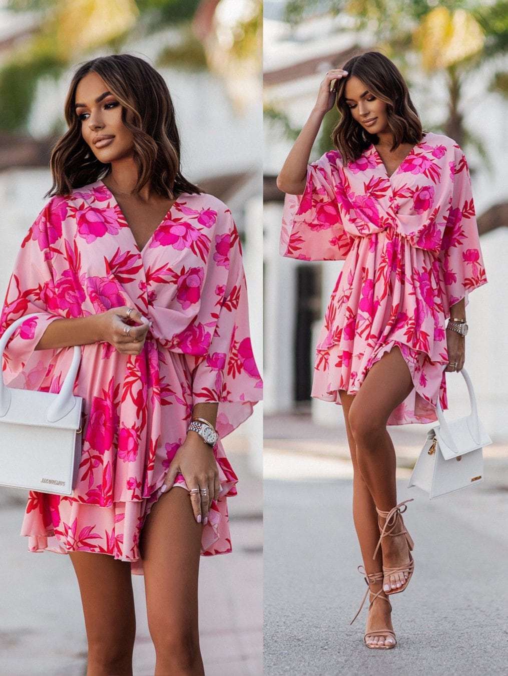 2024 New Summer Women's Mini S - French Vintage Floral Midi Dress recension och pris